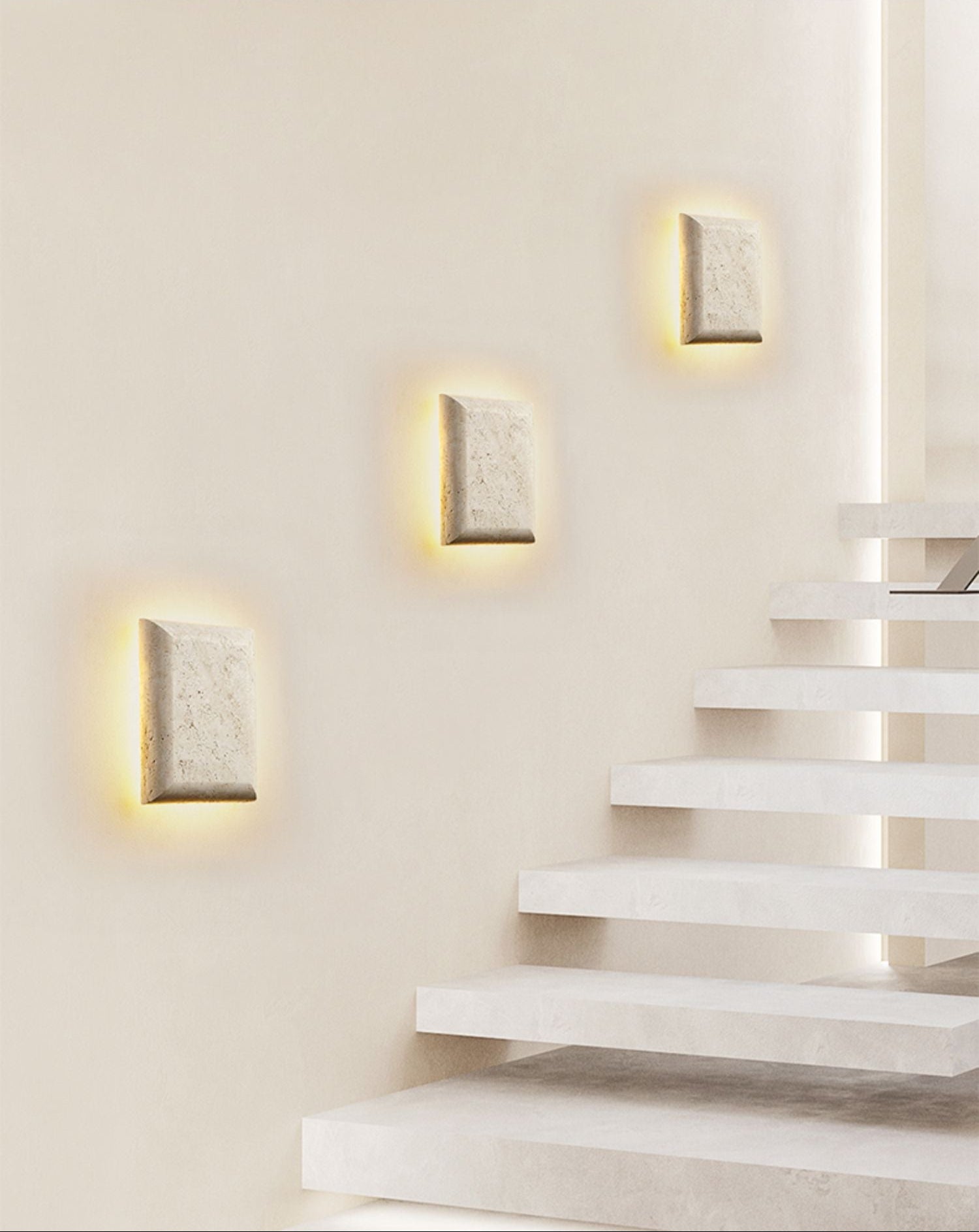 Mesa Glow Travertine Sconce-Neutral Decor