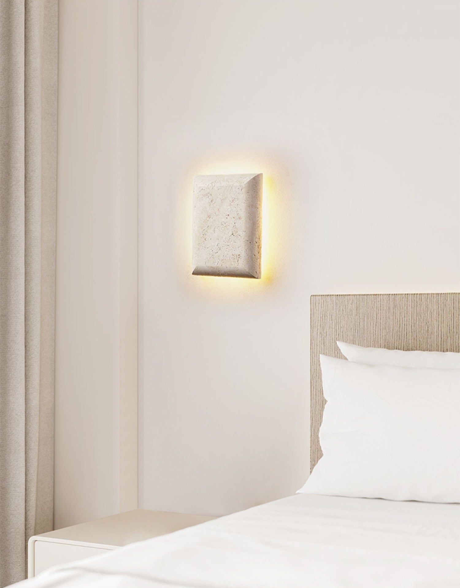Mesa Glow Travertine Sconce-Neutral Decor
