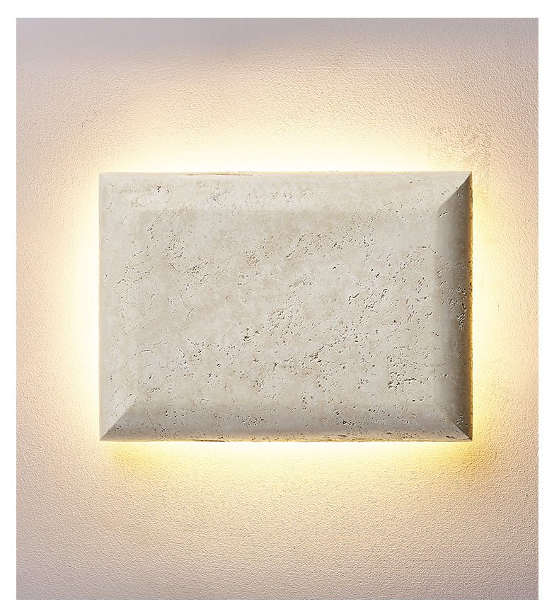 Mesa Glow Travertine Sconce-Neutral Decor