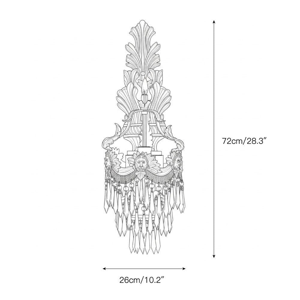 Side profile of the Mesas Brass Wall Lamp.