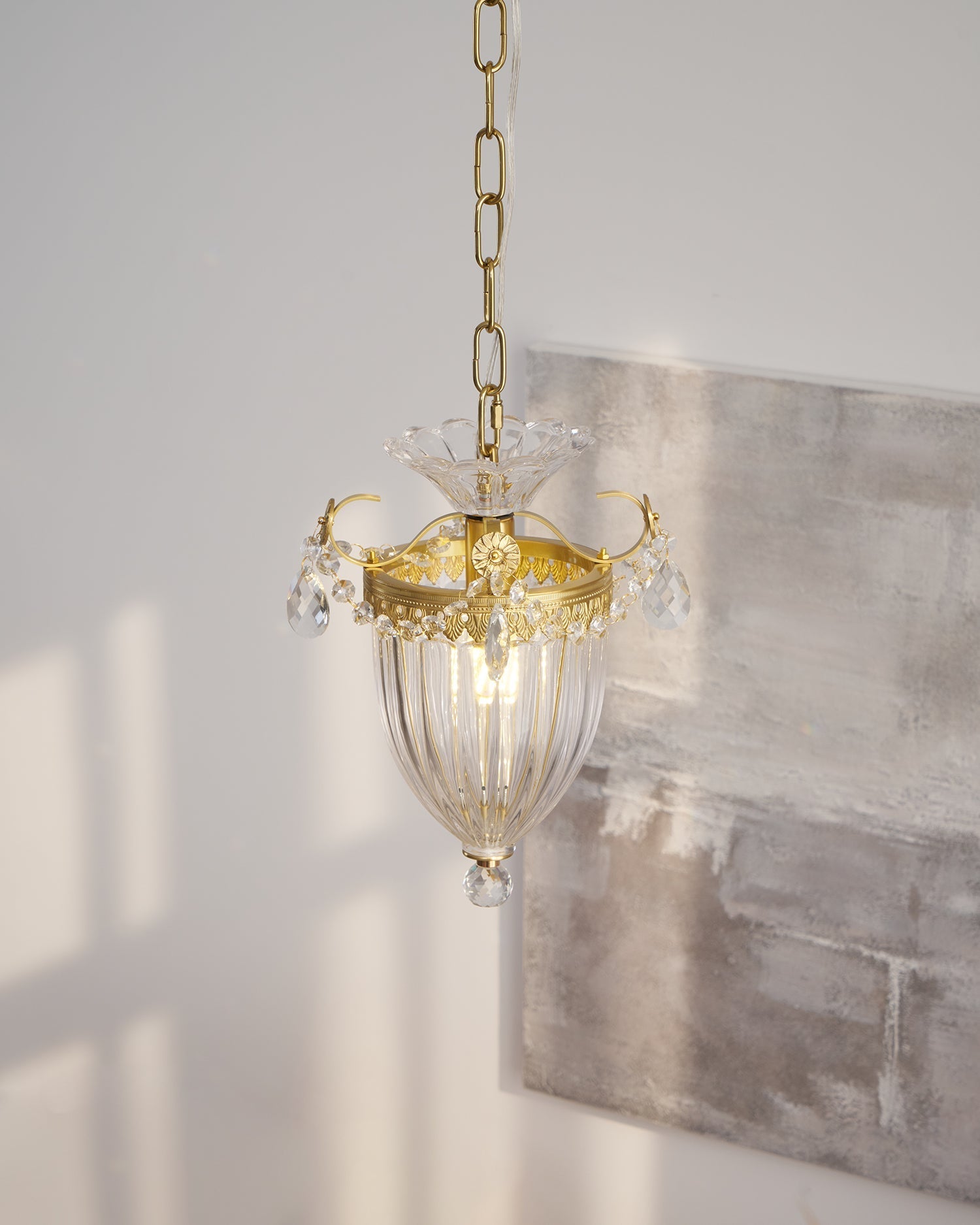 Pendant Lamp Vintage Glamour Crystal Drops