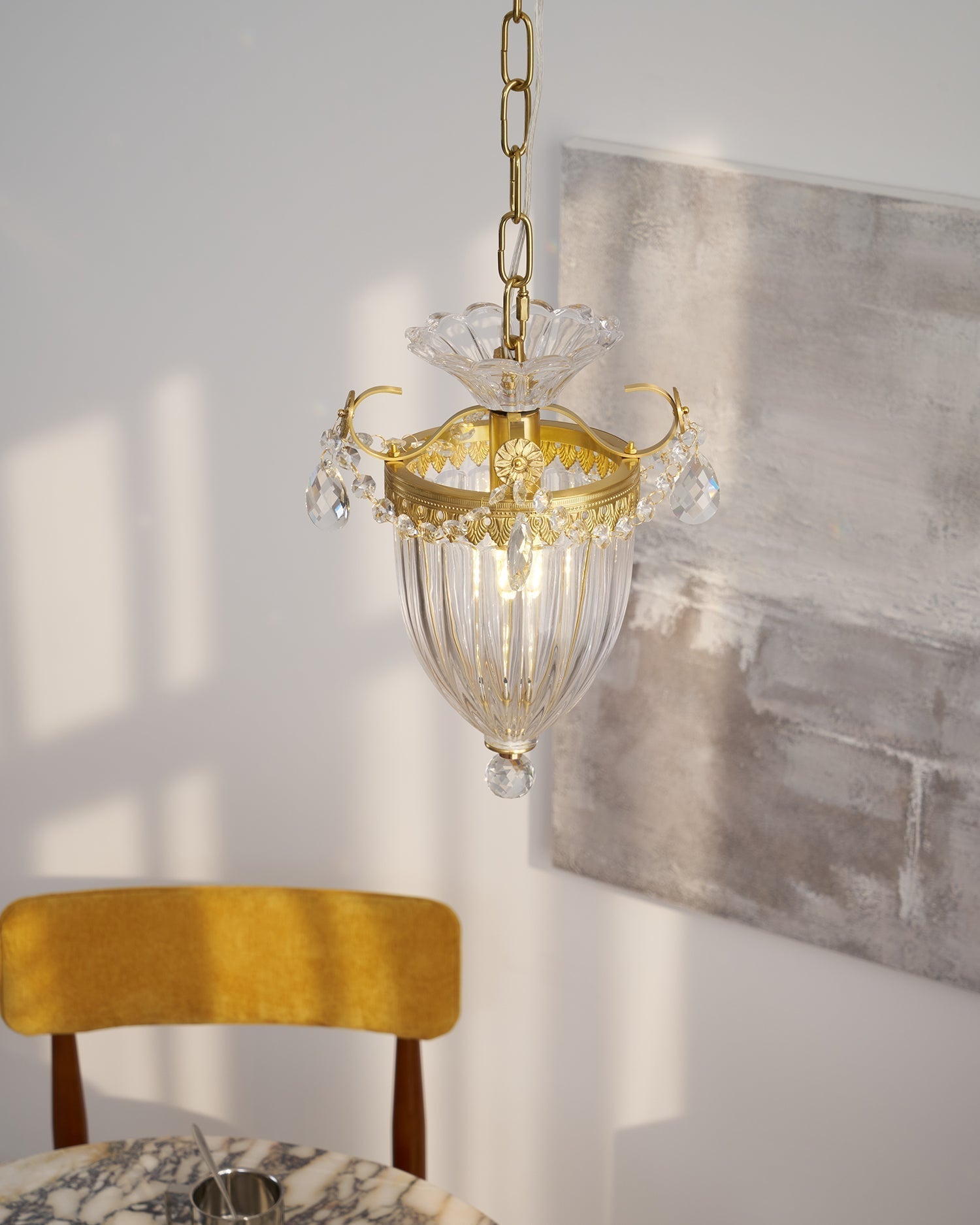 Pendant Lamp Vintage Glamour Crystal Drops
