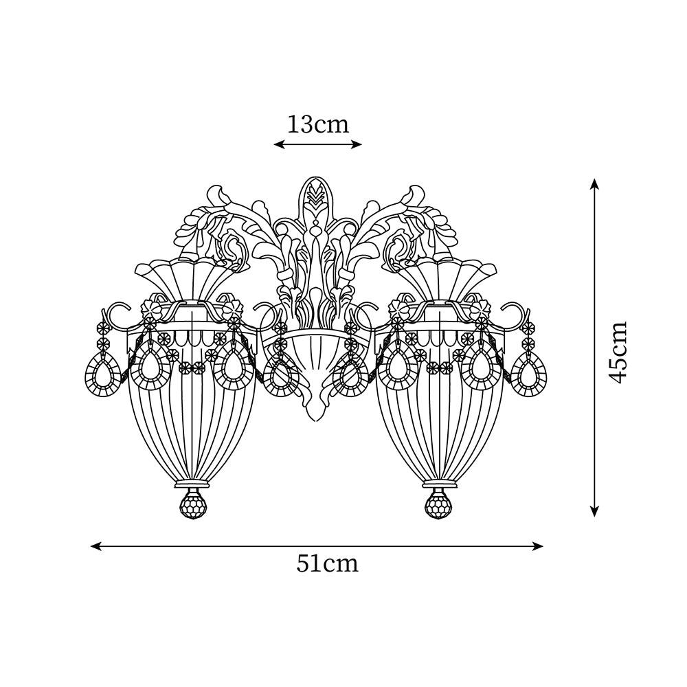 Vireon Wall Lamp Gold Double Sconce Modern-Neutral Decor