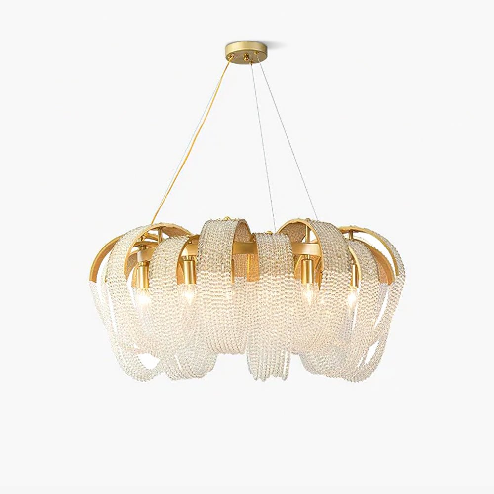 Siv Chandelier Mesh Crystal Gold Waterfall Sparkle-Neutral Decor