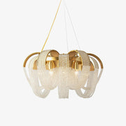 Siv Chandelier Mesh Crystal Gold Waterfall Sparkle-Neutral Decor