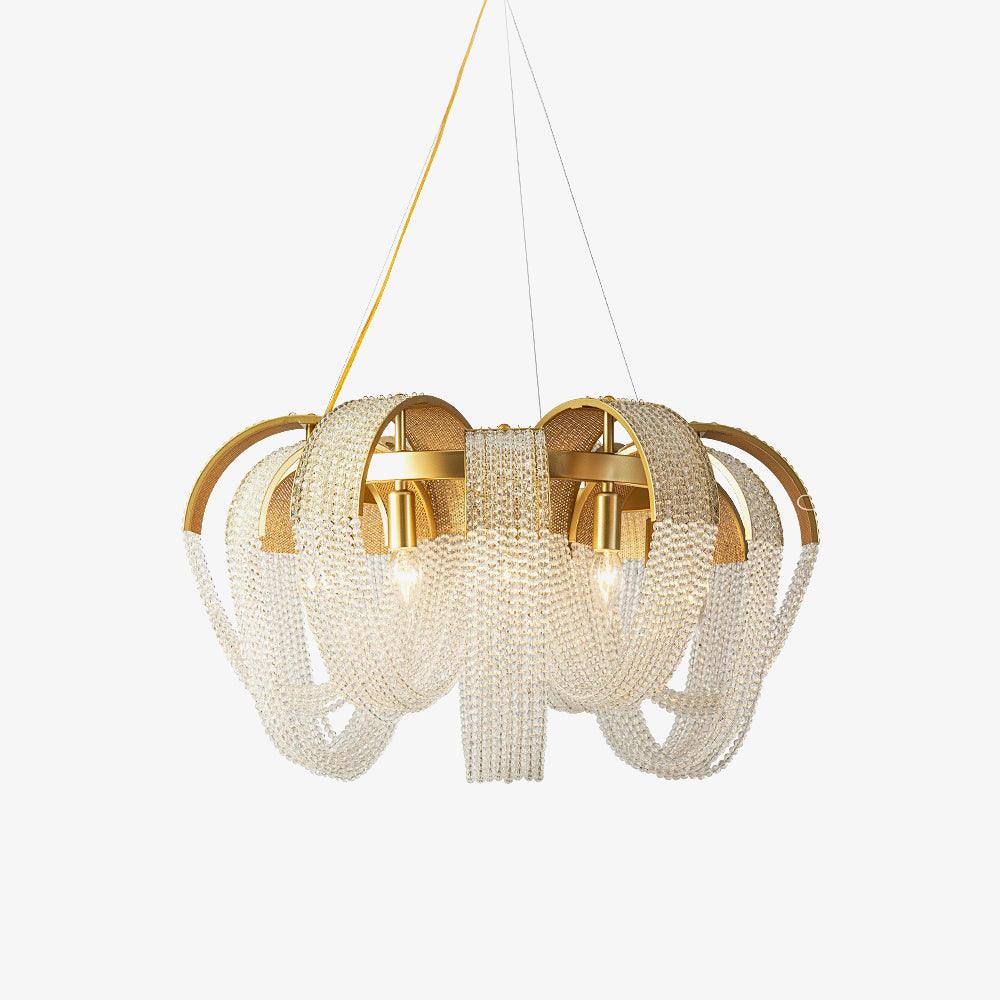 Siv Chandelier Mesh Crystal Gold Waterfall Sparkle-Neutral Decor