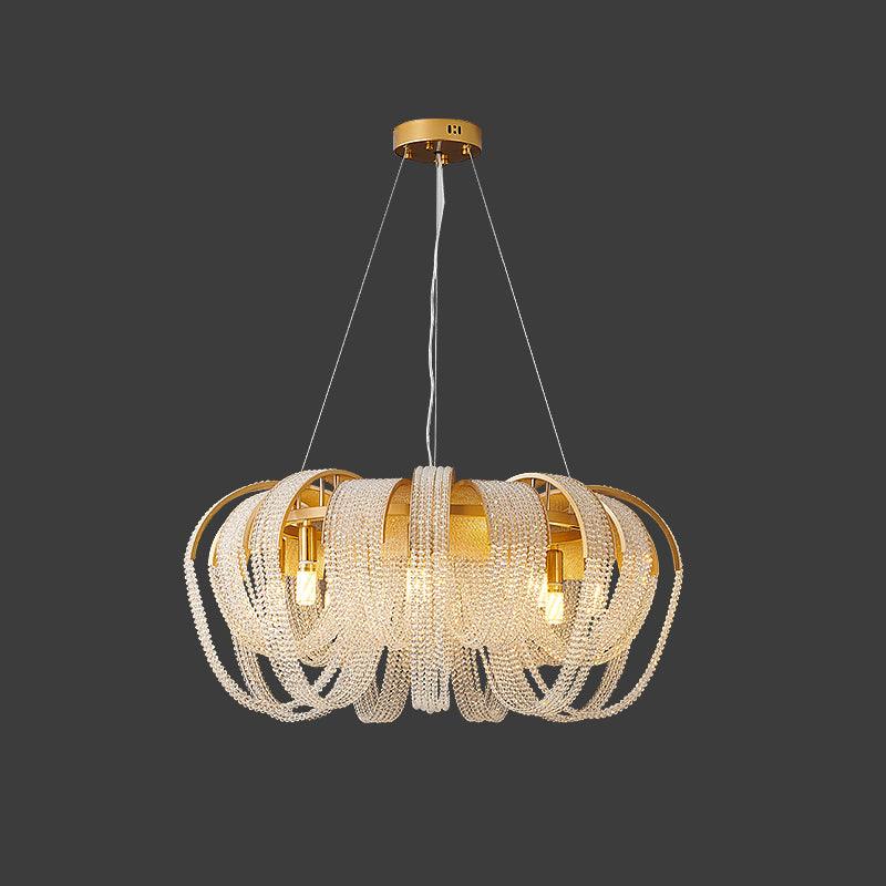 Siv Chandelier Mesh Crystal Gold Waterfall Sparkle-Neutral Decor
