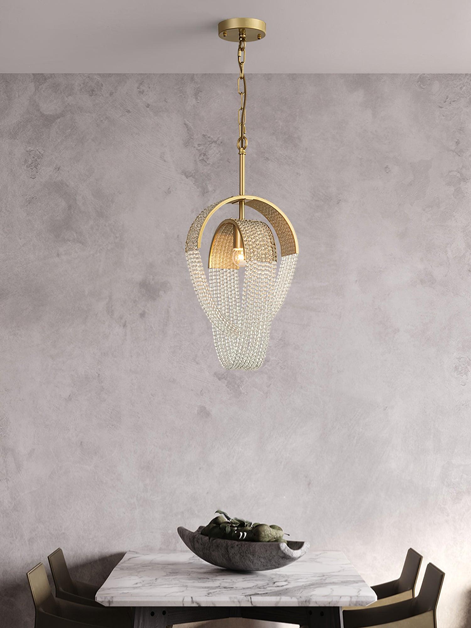 Siv Chandelier Mesh Crystal Gold Waterfall Sparkle-Neutral Decor