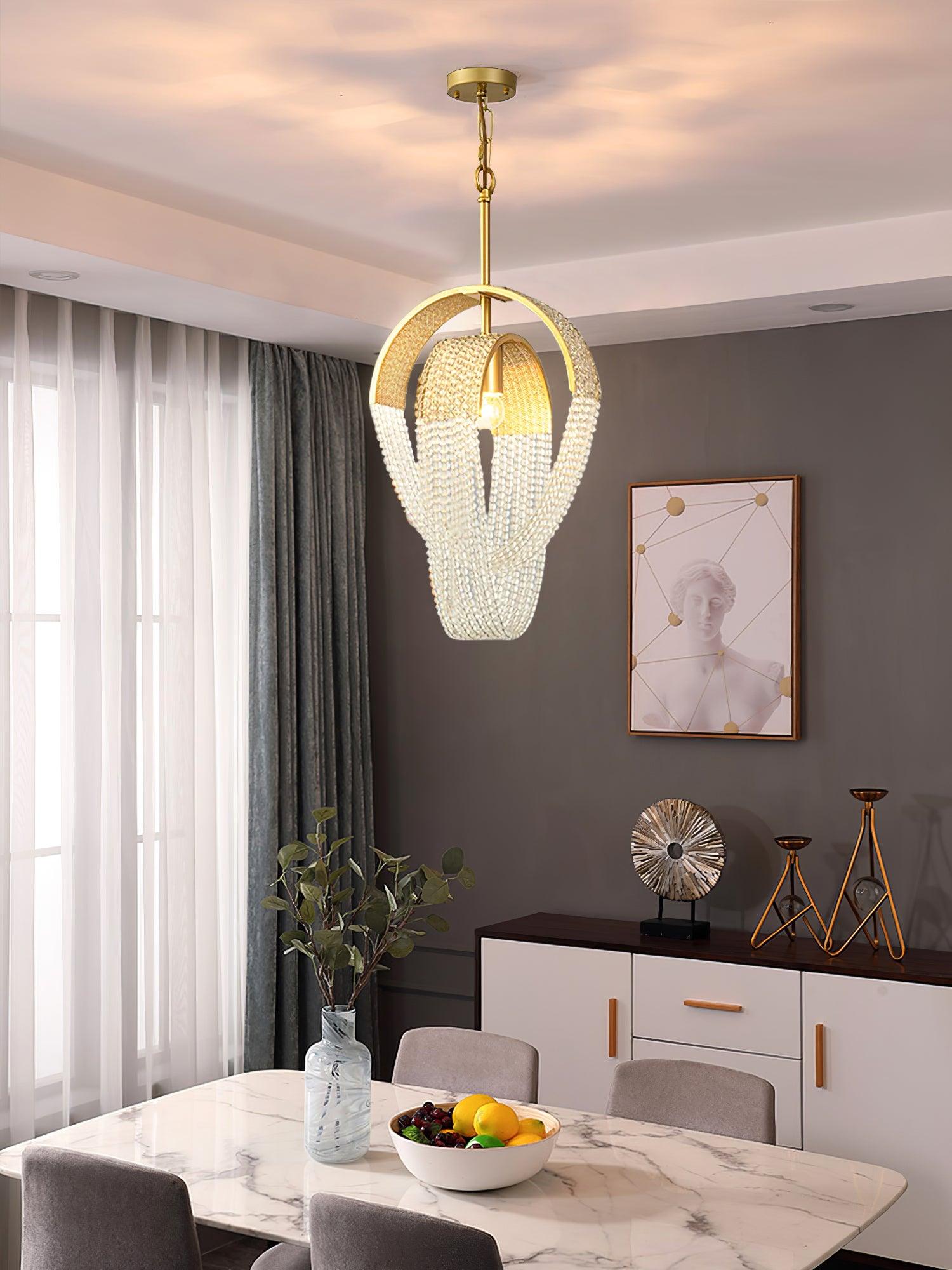 Siv Chandelier Mesh Crystal Gold Waterfall Sparkle-Neutral Decor