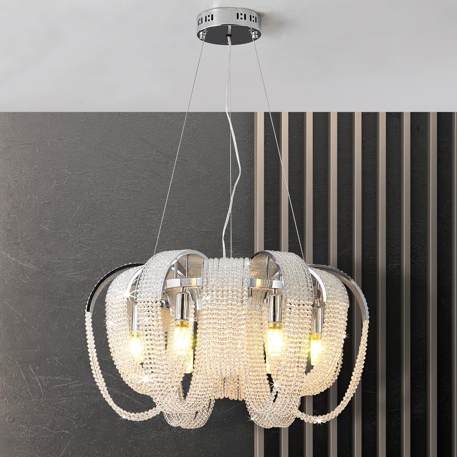 Siv Chandelier Mesh Crystal Gold Waterfall Sparkle-Neutral Decor