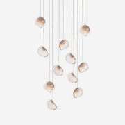 Chandelier Mesh Glass Orbs Cluster Metal Frame Modern Minimalist