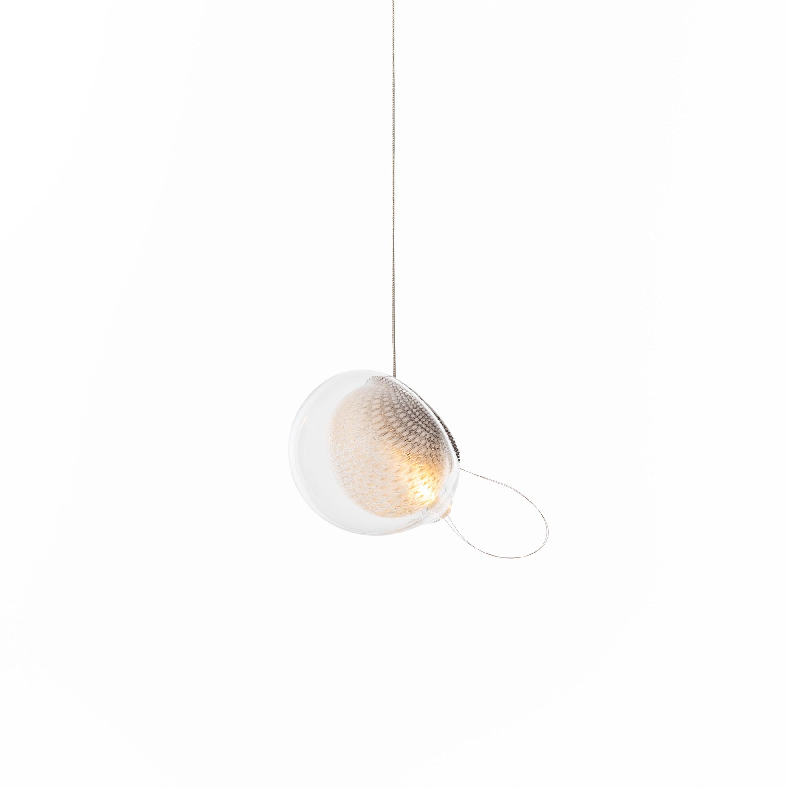 Chandelier Mesh Glass Orbs Cluster Metal Frame Modern Minimalist
