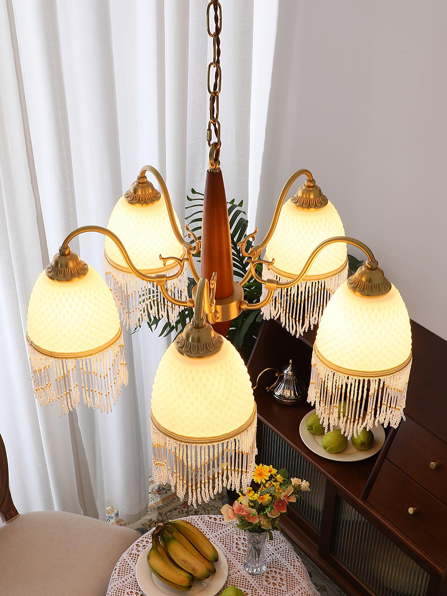 Yave Chandelier Tassel Glass Vintage-Neutral Decor