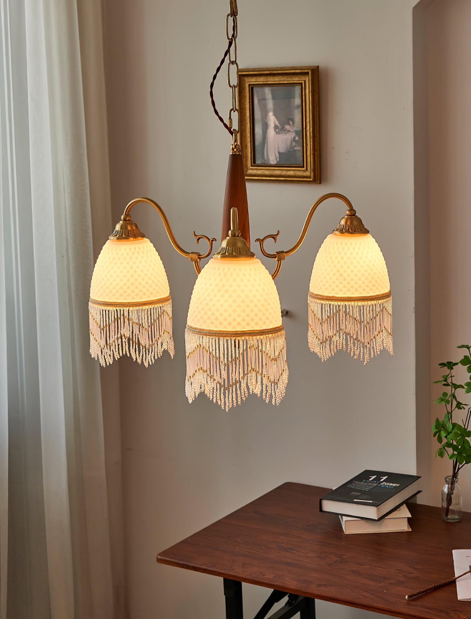 Yave Chandelier Tassel Glass Vintage-Neutral Decor