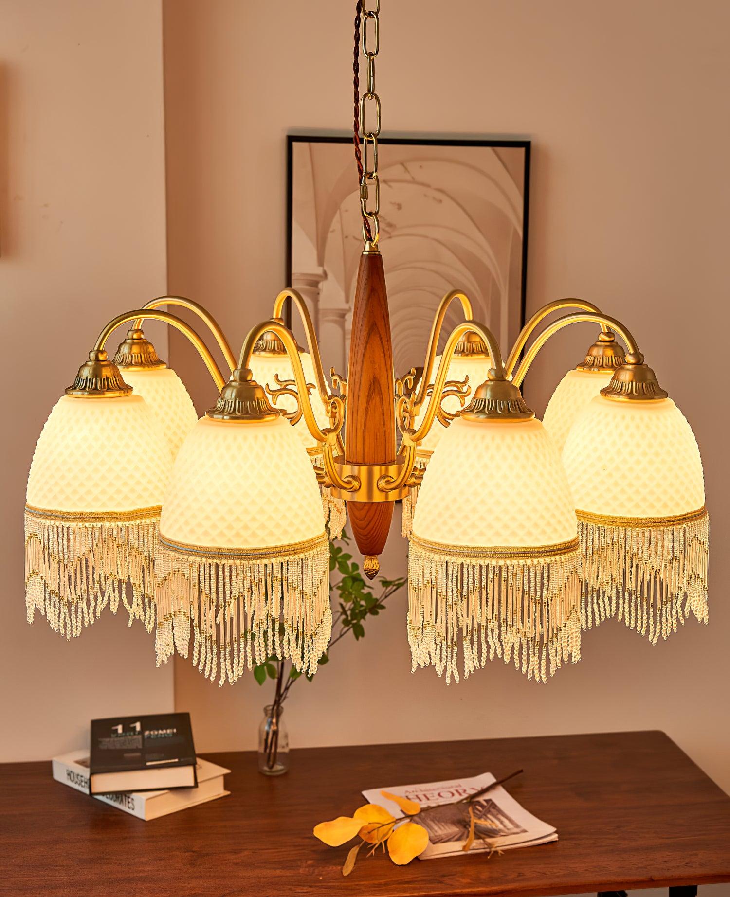 Yave Chandelier Tassel Glass Vintage-Neutral Decor