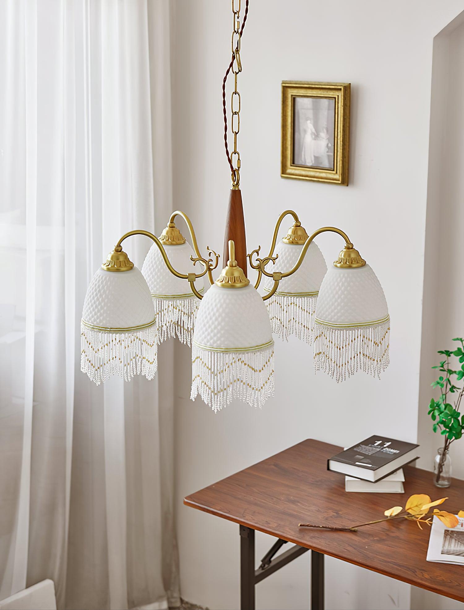 Yave Chandelier Tassel Glass Vintage-Neutral Decor