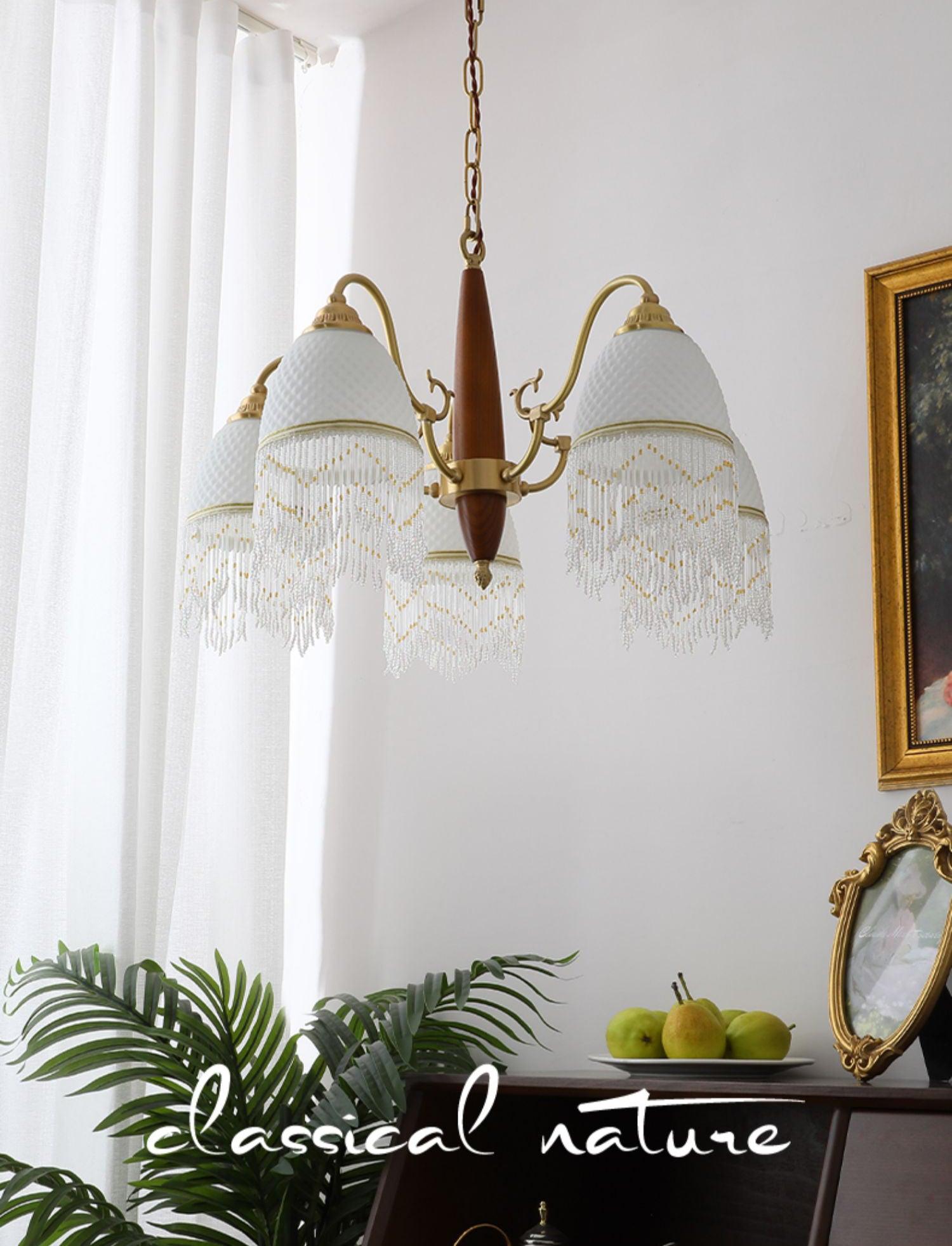 Yave Chandelier Tassel Glass Vintage-Neutral Decor