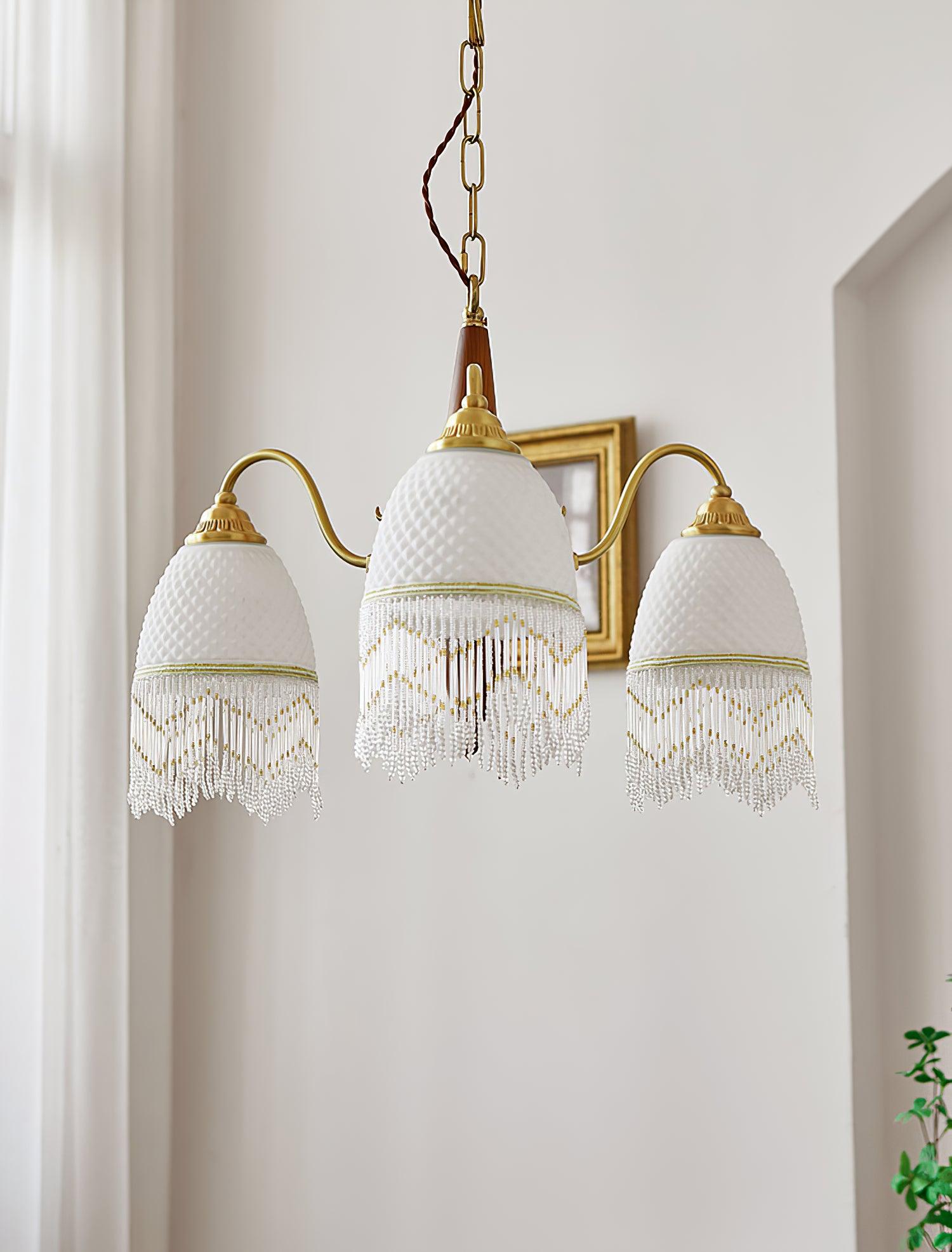 Yave Chandelier Tassel Glass Vintage-Neutral Decor