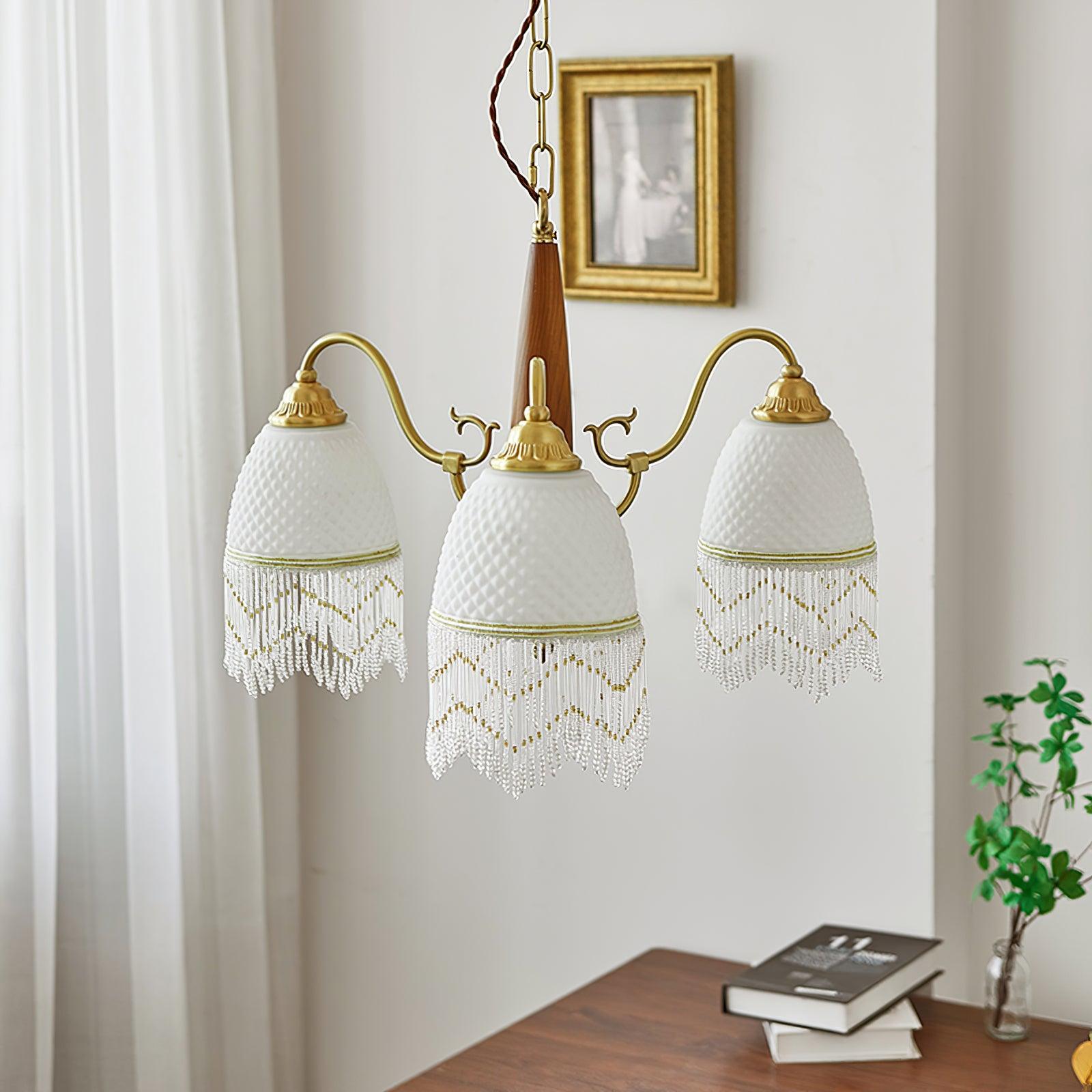 Yave Chandelier Tassel Glass Vintage-Neutral Decor