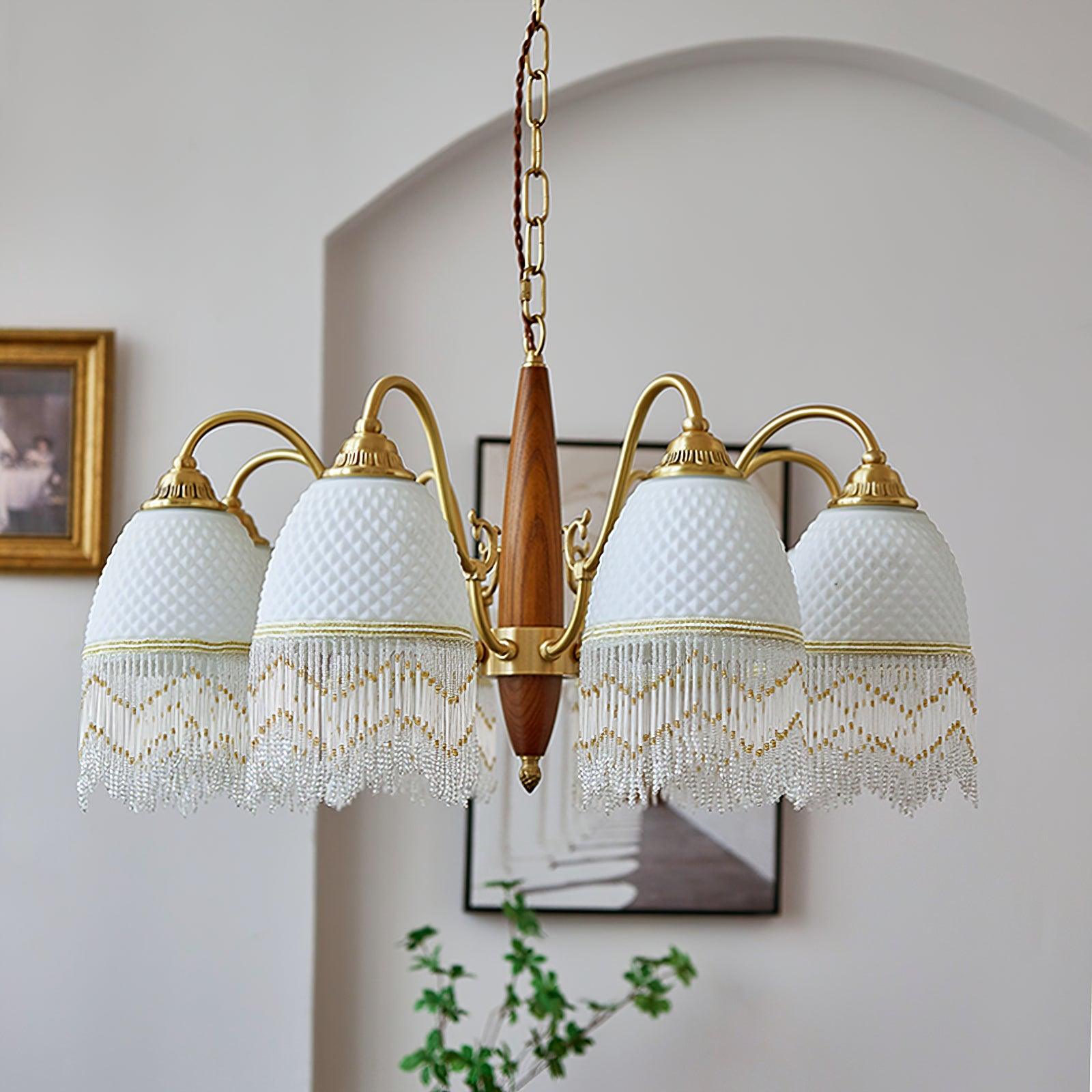 Yave Chandelier Tassel Glass Vintage-Neutral Decor