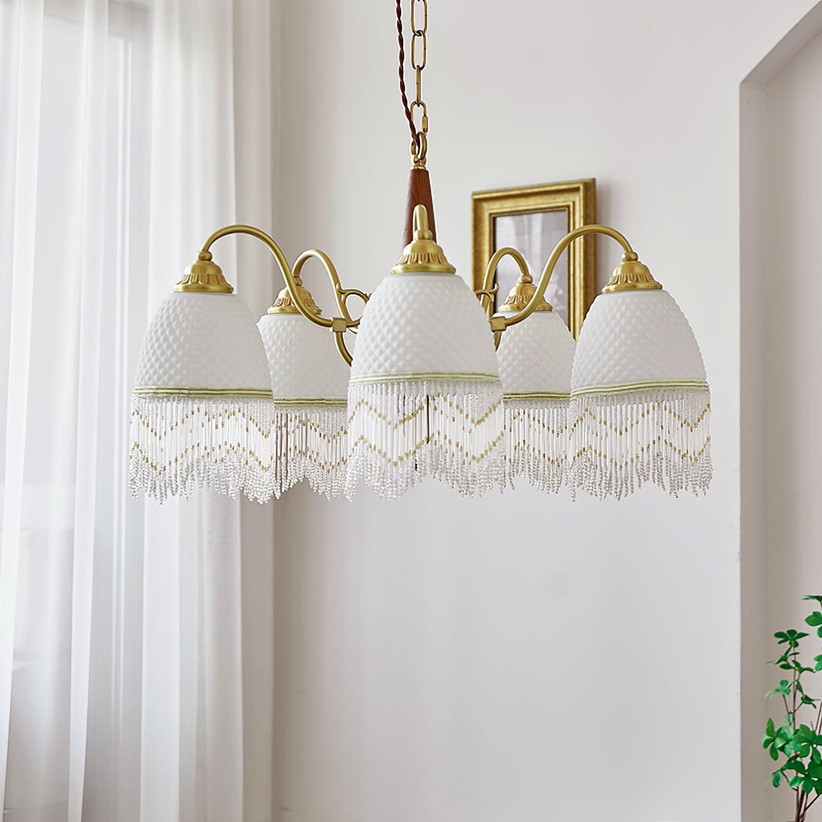 Yave Chandelier Tassel Glass Vintage-Neutral Decor