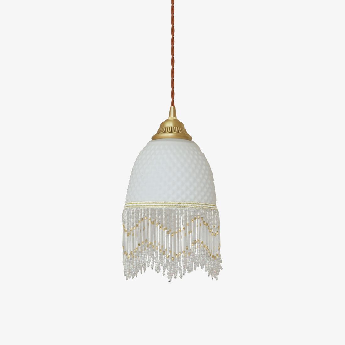 Mesh Tassel Glass Pendant Light-Neutral Decor