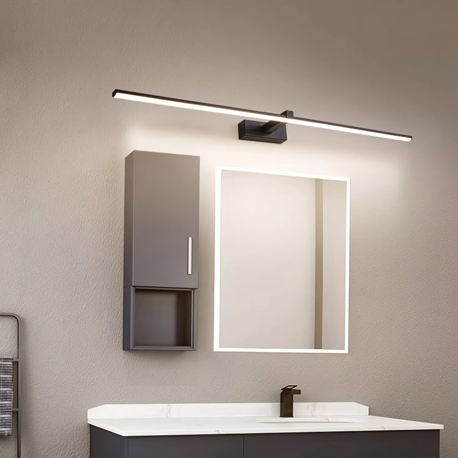 Yume Linear Modern Minimalist Mirror Wall Light-Neutral Decor