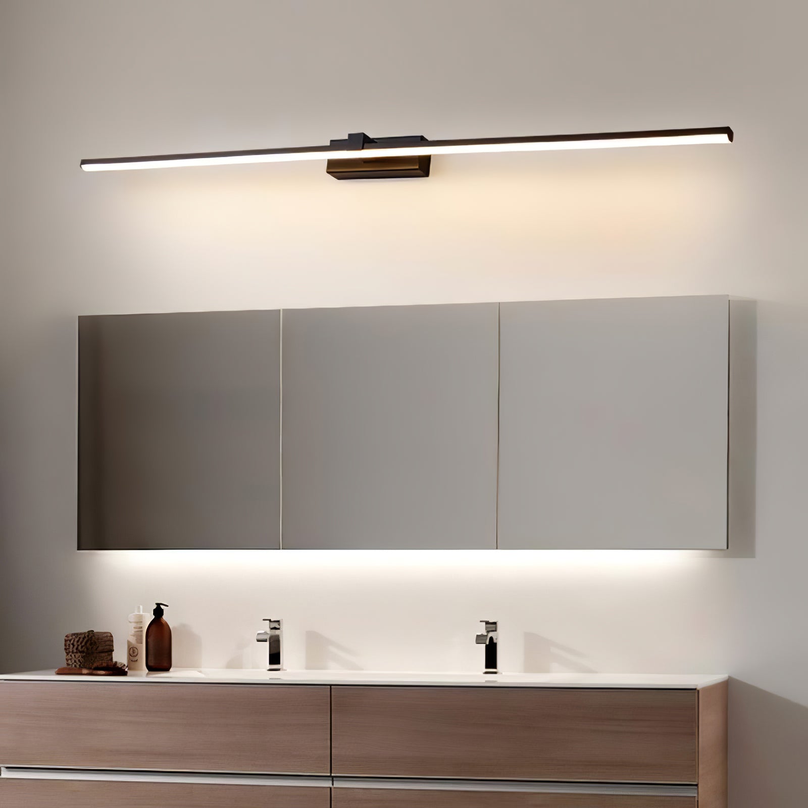 Yume Linear Modern Minimalist Mirror Wall Light-Neutral Decor
