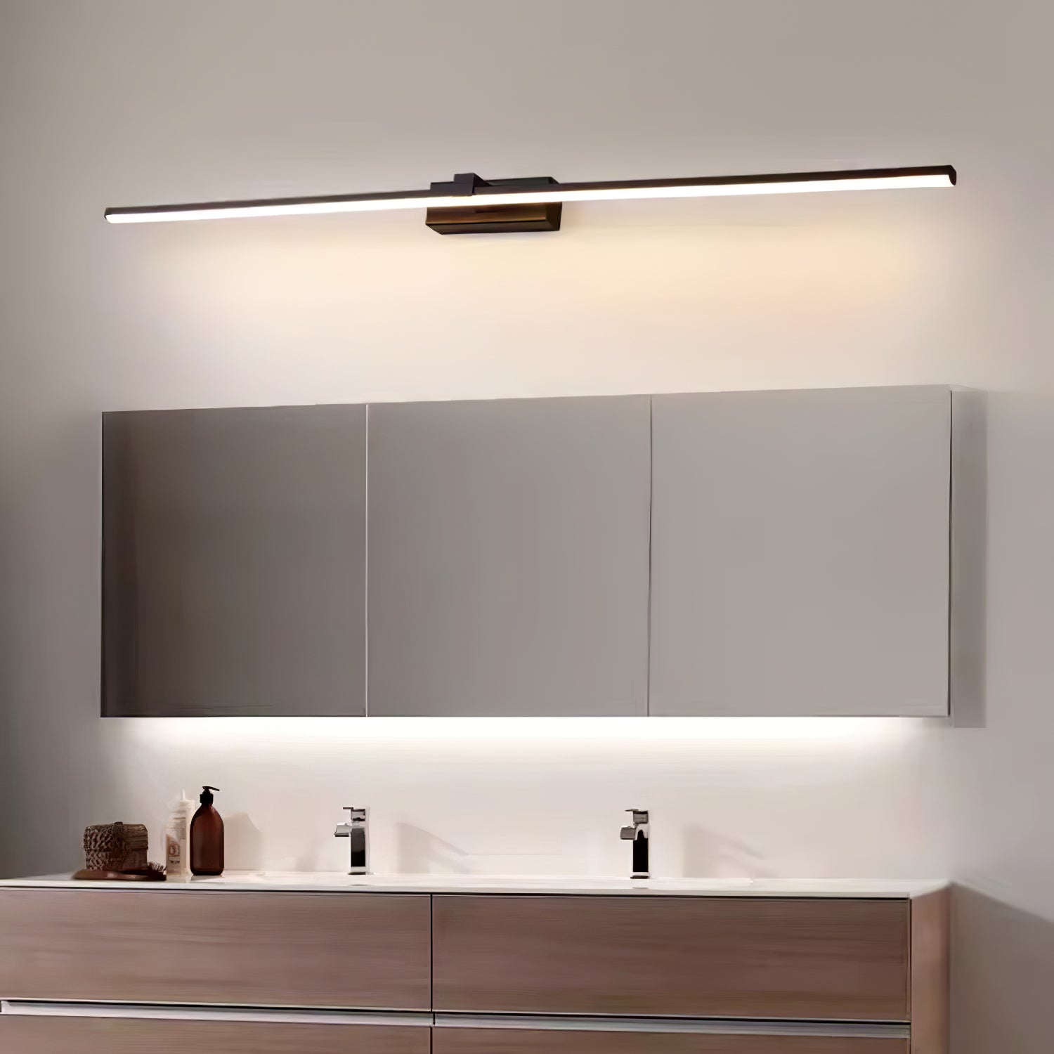 Yume Linear Modern Minimalist Mirror Wall Light-Neutral Decor