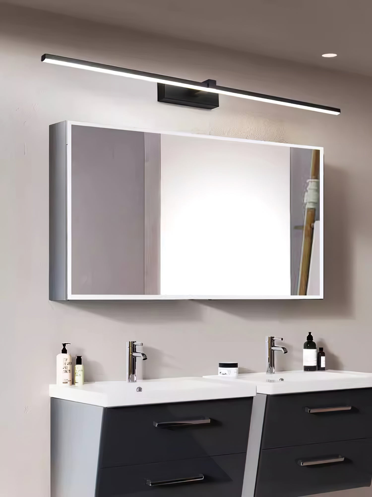Yume Linear Modern Minimalist Mirror Wall Light-Neutral Decor