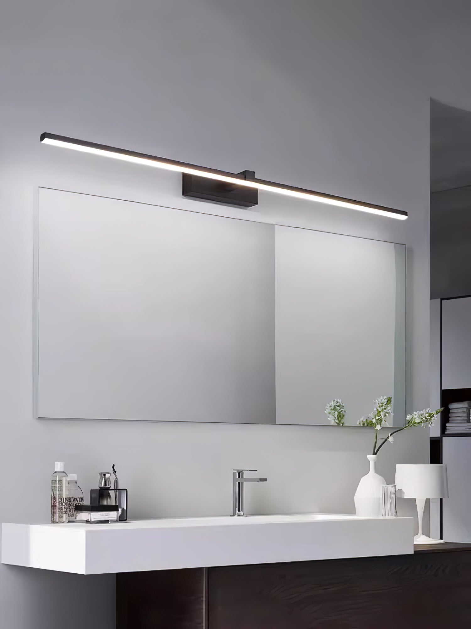 Yume Linear Modern Minimalist Mirror Wall Light-Neutral Decor