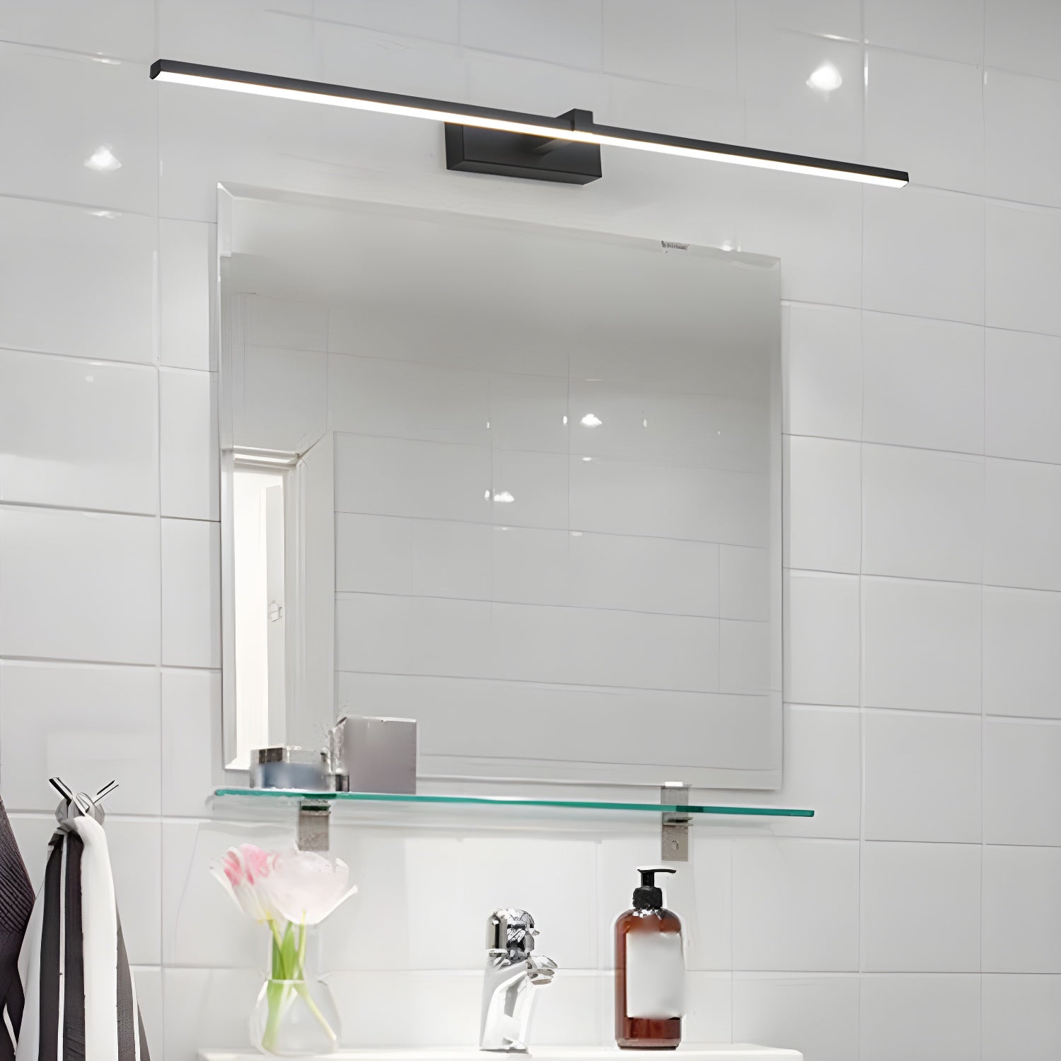 Yume Linear Modern Minimalist Mirror Wall Light-Neutral Decor