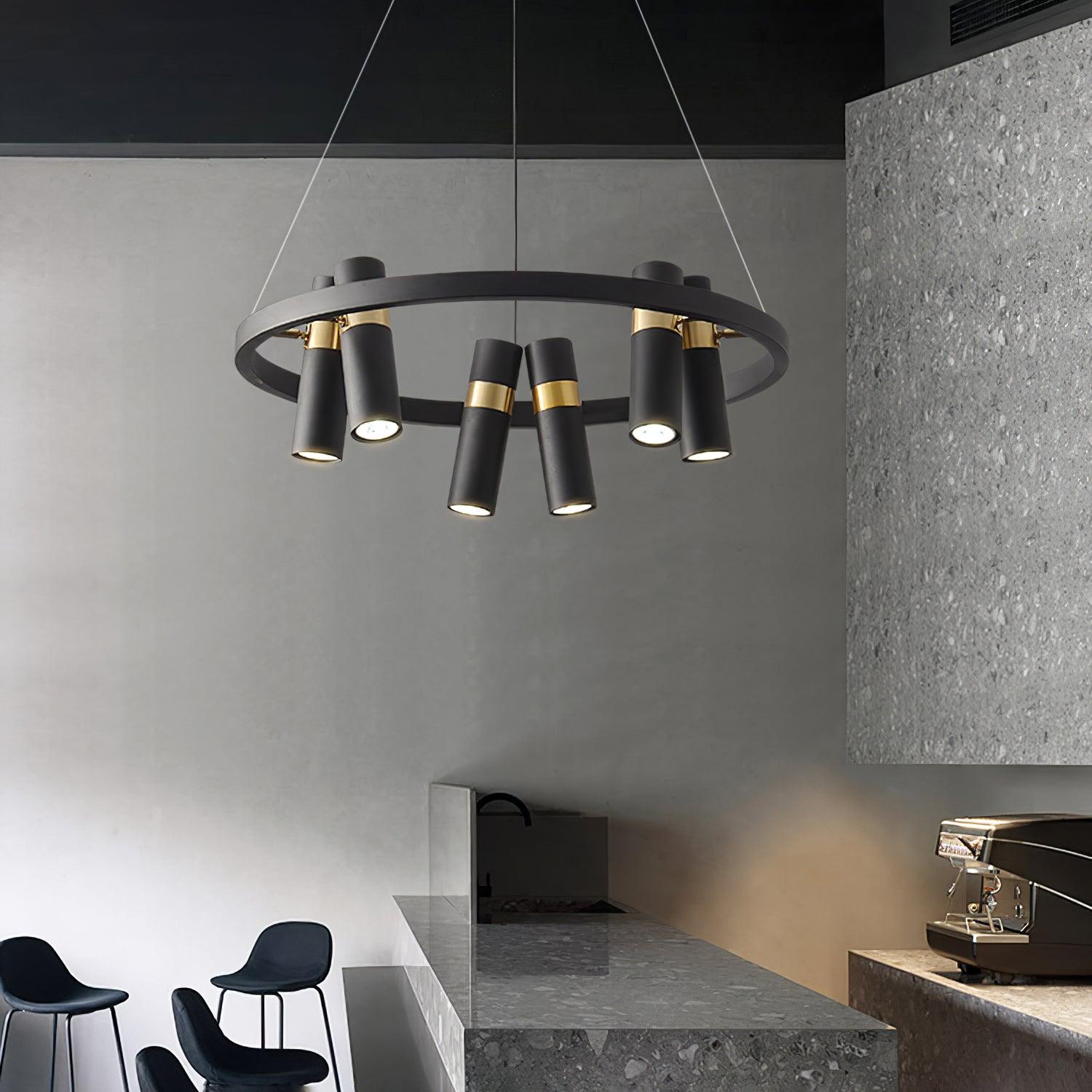 Nova Industrial Acrylic Chandelier-Neutral Decor