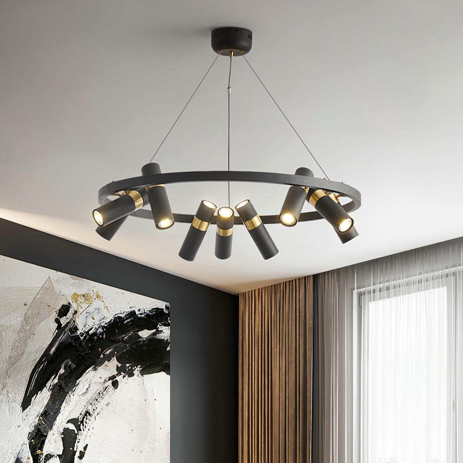 Nova Industrial Acrylic Chandelier-Neutral Decor