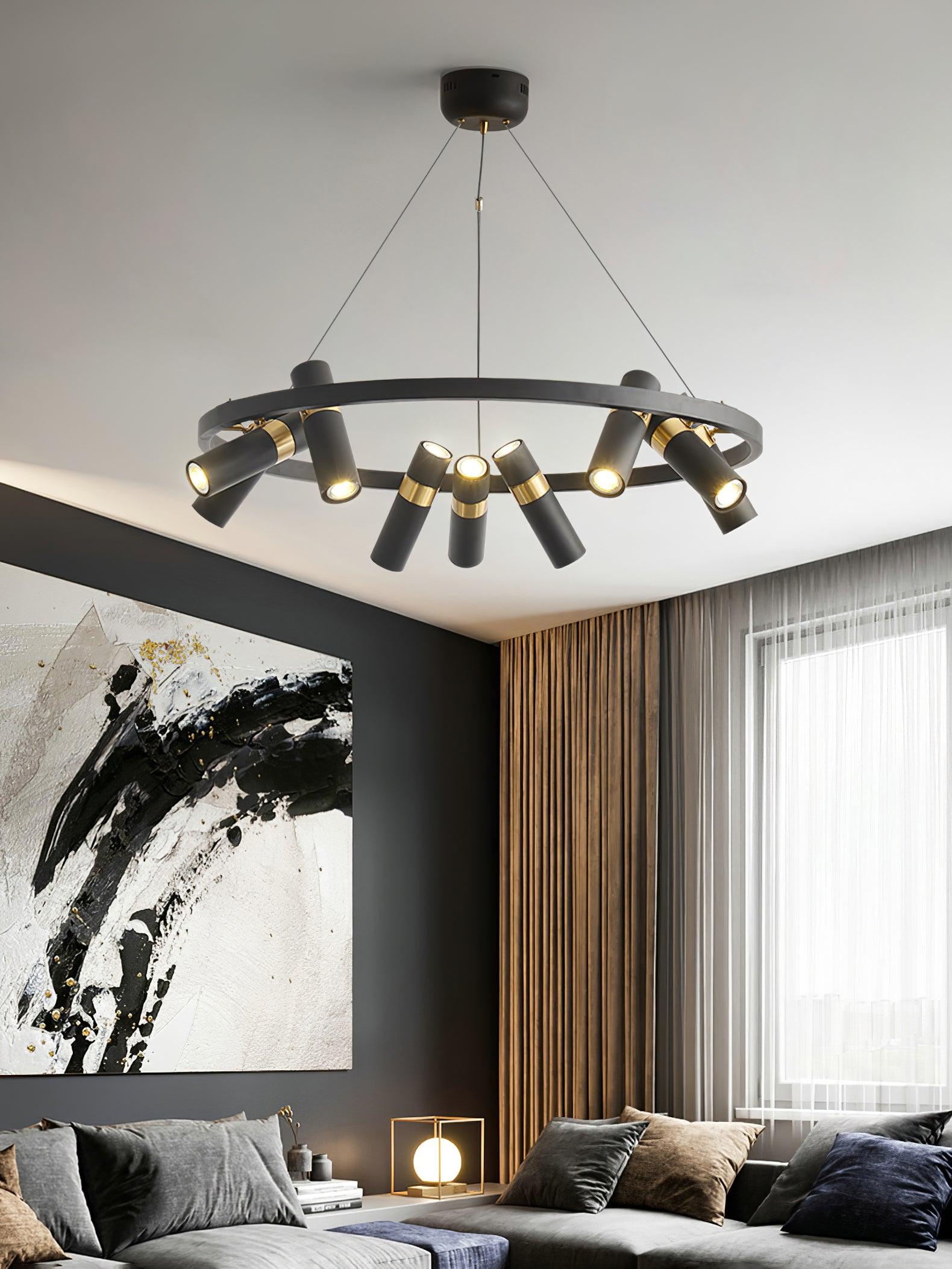 Nova Industrial Acrylic Chandelier-Neutral Decor