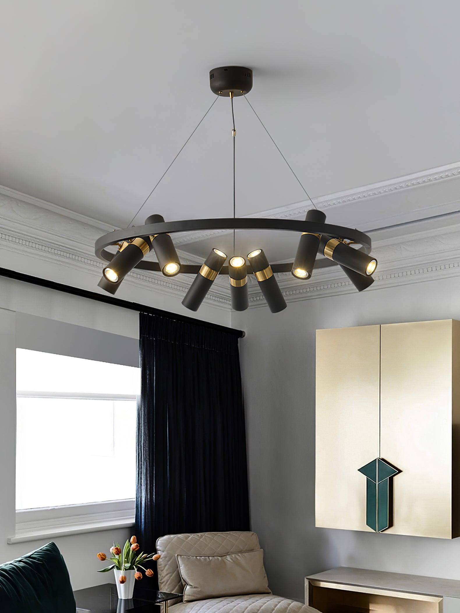 Nova Industrial Acrylic Chandelier-Neutral Decor