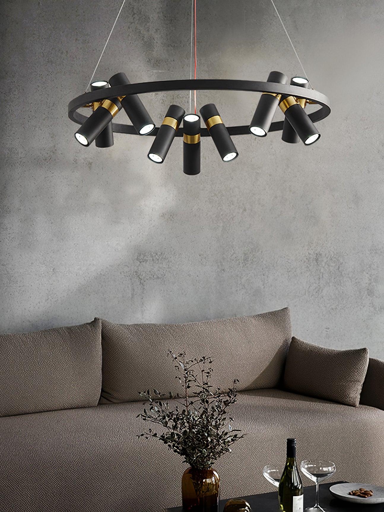 Nova Industrial Acrylic Chandelier-Neutral Decor