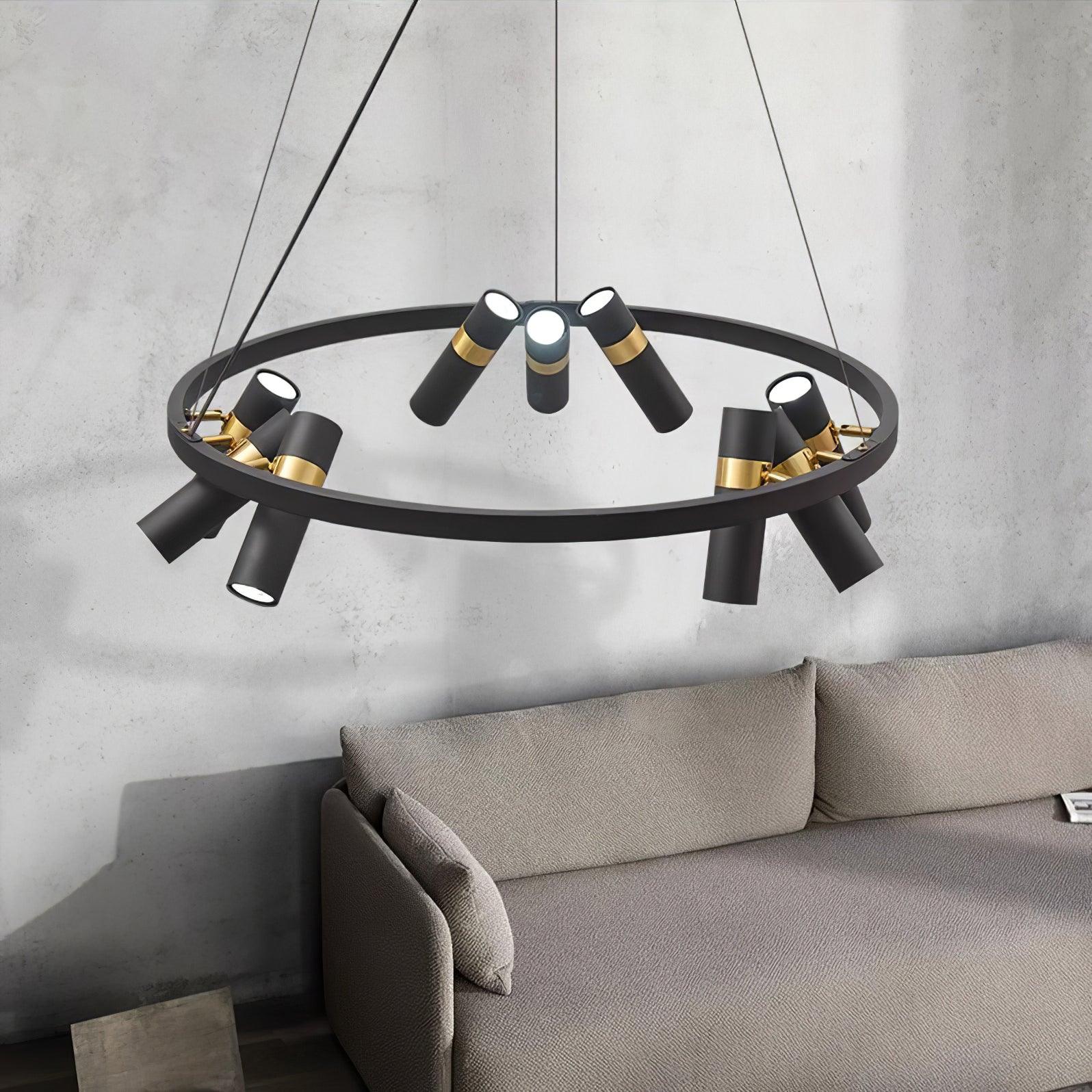 Nova Industrial Acrylic Chandelier-Neutral Decor