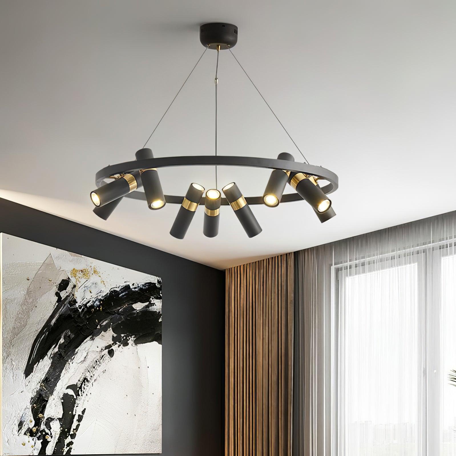 Nova Industrial Acrylic Chandelier-Neutral Decor