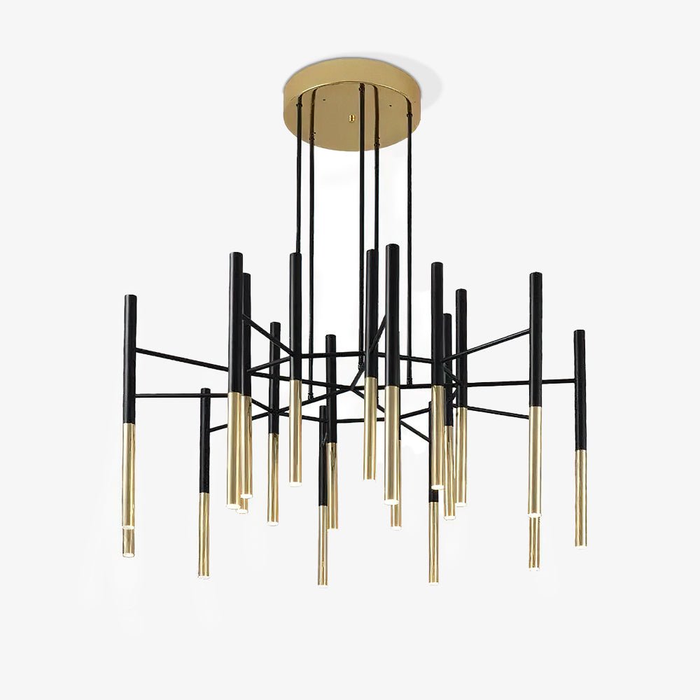 Arixon Chandelier Modern Rods Black Gold-Neutral Decor