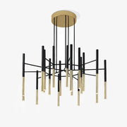 Arixon Chandelier Modern Rods Black Gold-Neutral Decor