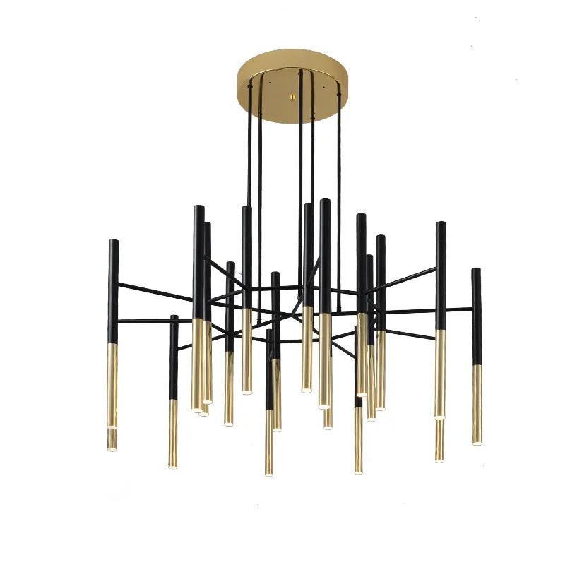 Arixon Chandelier Modern Rods Black Gold-Neutral Decor