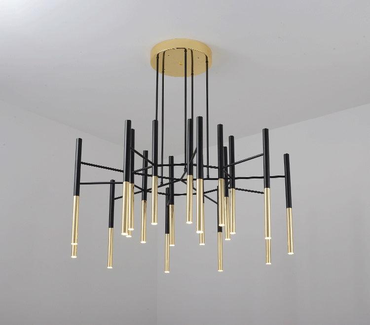 Arixon Chandelier Modern Rods Black Gold-Neutral Decor