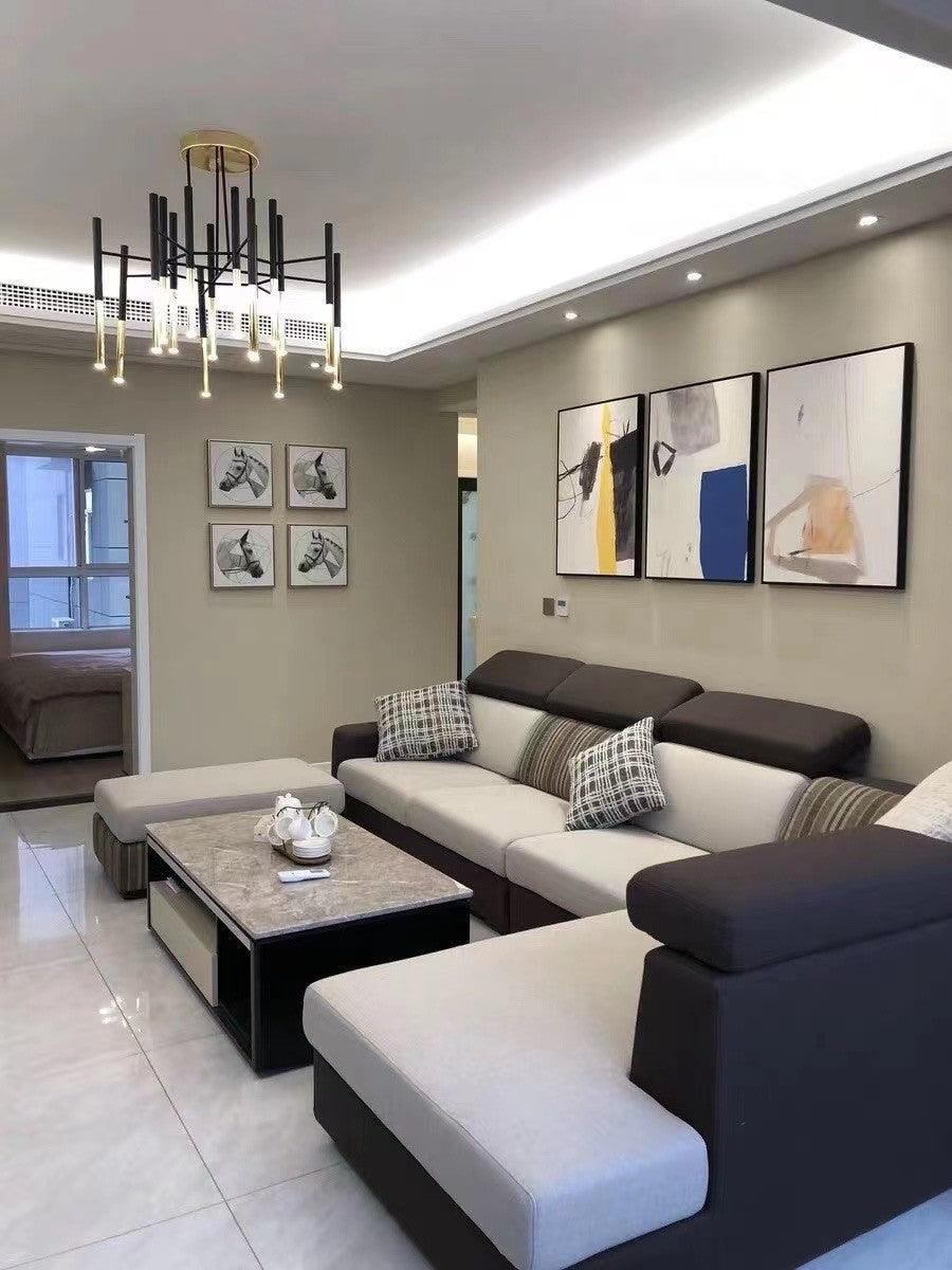 Arixon Chandelier Modern Rods Black Gold-Neutral Decor
