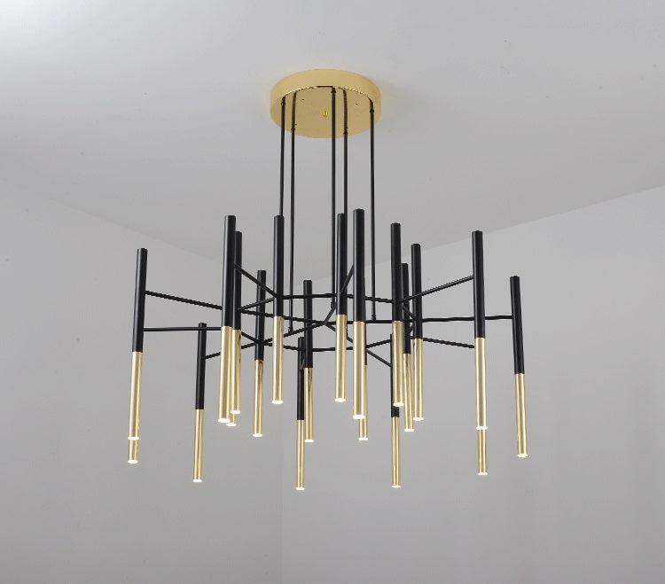 Arixon Chandelier Modern Rods Black Gold-Neutral Decor