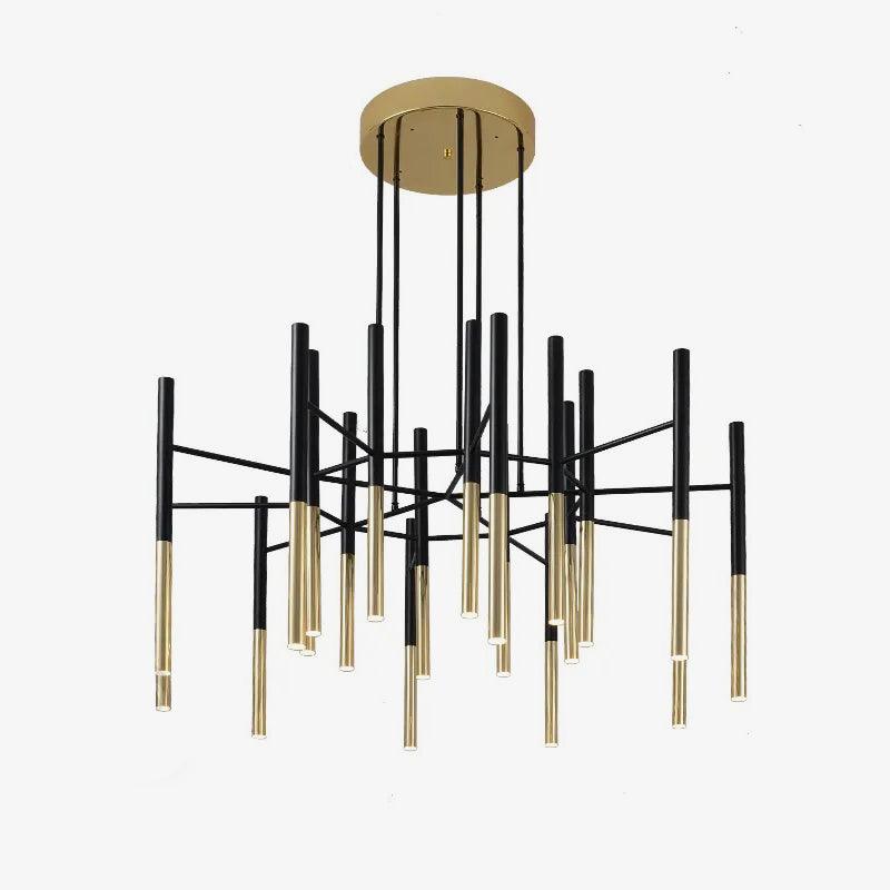 Arixon Chandelier Modern Rods Black Gold-Neutral Decor