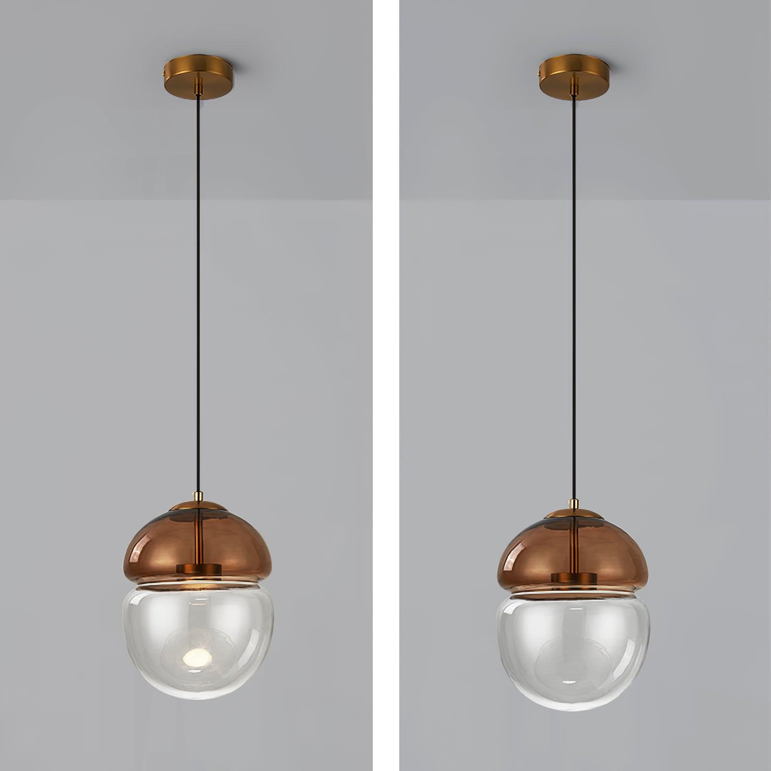 Aged Modern Minimalist Dome Glass Pendant Light-Neutral Decor