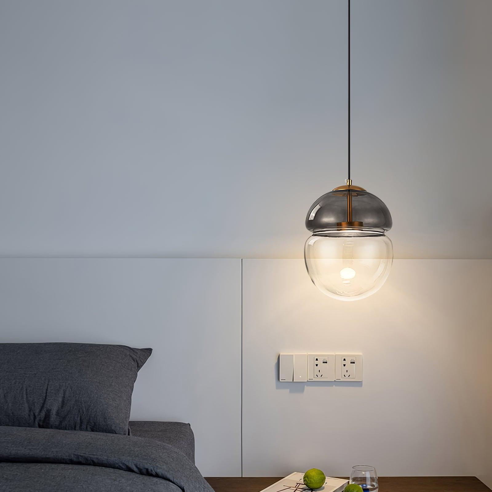 Aged Modern Minimalist Dome Glass Pendant Light-Neutral Decor