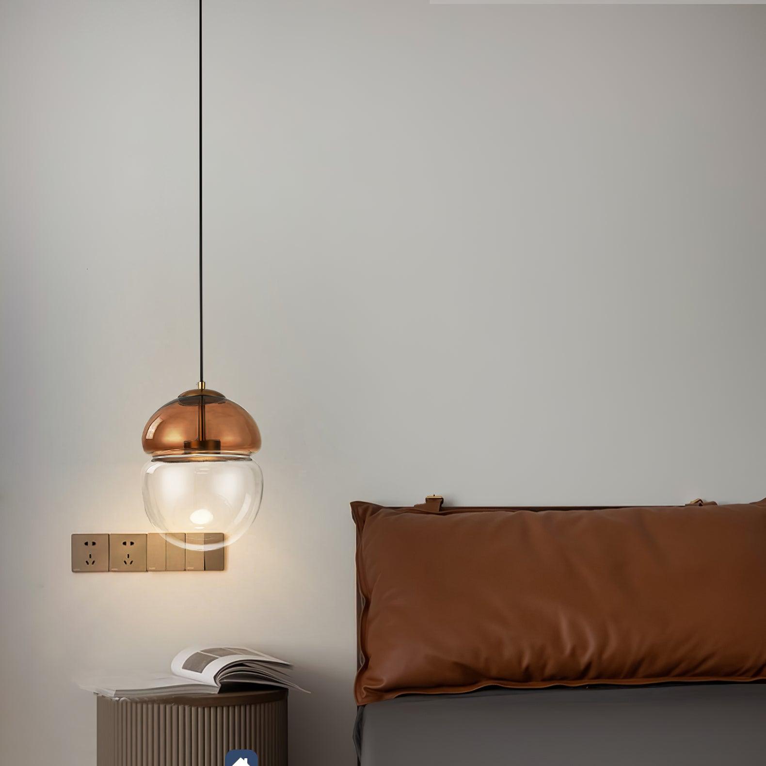 Aged Modern Minimalist Dome Glass Pendant Light-Neutral Decor