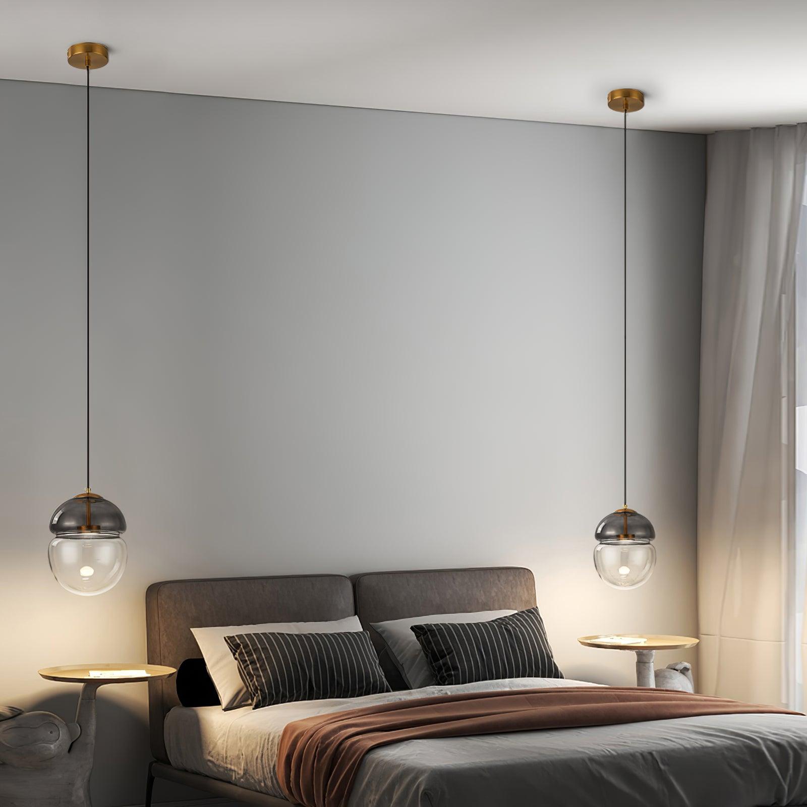 Aged Modern Minimalist Dome Glass Pendant Light-Neutral Decor